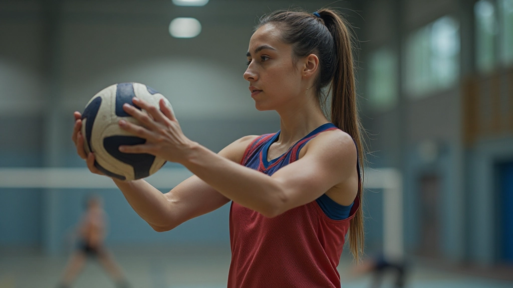 صورة توضيحية لتقنية الاستقبال الصحيحة في كرة اليد مع توضيح موضع القدمين والأيدي